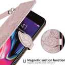 Wallet Case for iPhone 7 Plus/iPhone 8 Plus with Card Holder/Slot,PU Leather Flip Folio Shell [Magnetic Closure][Wrist Strap][Kickstand] Shockproof Cover Fit iPhone 7 Plus / 8 PlusRose Gold