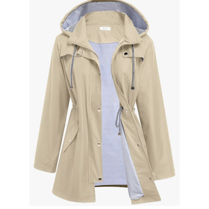 Hount Women Rain Jacket Lightweight Waterproof Raincoat Lined Outdoor Hooded Windbreaker Trench Coat Size XXL