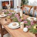 14 Pack Christmas Glitter Berries Stems Clearance, 7.8 Inch Artificial Pink Christmas Picks for Christmas Tree Ornaments, DIY Xmas Wreath, Crafts, Holiday and Home Decor (Pink)