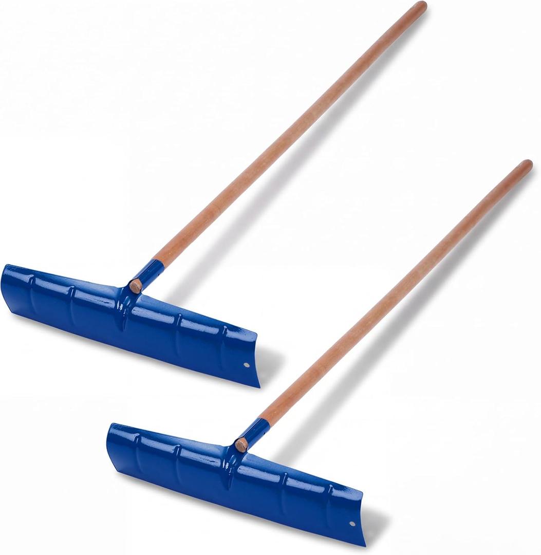 2 Pcs 60 Inch Concrete Placer with 22 Inch Wide Rake Head, Blue