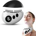 Lymphatic Contour Face Brush, Electric Face Massager with 9 Vibration Levels, Microcurrent & Warming, Rechargeable Jawline and Neck Massager for Puffiness, Chin and Facial Sculpting (White)