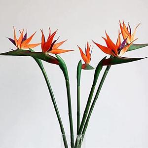 Artificial Flowers Bird of Paradise Greenery Plants Indoor Outside Garland Home Garden Office Verandah Wedding Decorations 6pcs (Yellow, Pack of 6)