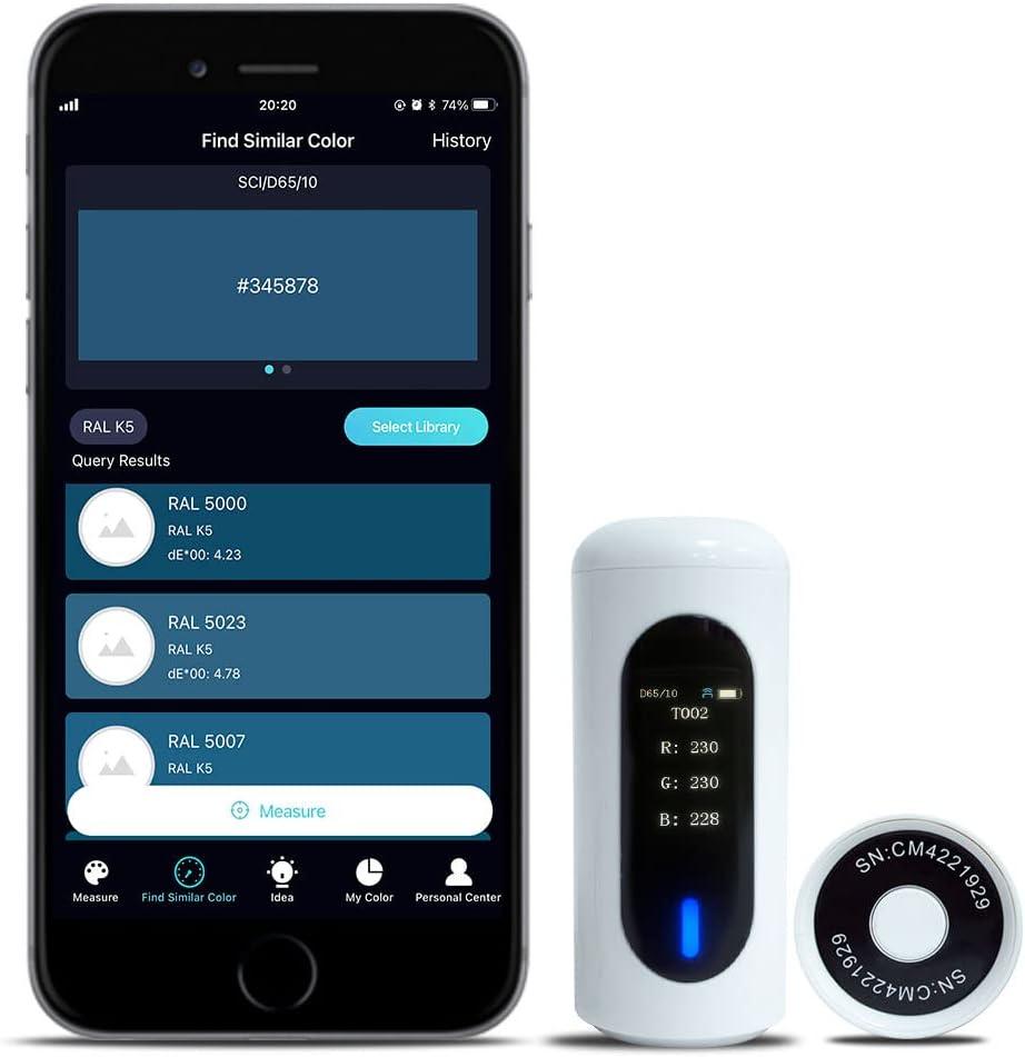 Color Sensor Colorimeter, Supporting Stand-alone and APP, Measuring Lab, RGB, HEX Values, 1 Count