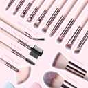 BESTOPE PRO Makeup Brushes, 20PCs Professional Makeup Brush Set, Foundation Concealer Powder Eyeshadow Brush Set Contour Eyebrow Brush Kit with Led Light Mirror Travel Case & Powder Puff-Fluorite Pink