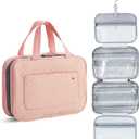 Ms. Pen- Travel Toiletry Bag Organizers, Baby Pink, Makeup Travel Bag for Toiletries with Hanging Hook, Water-Resistant