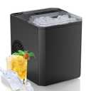 Countertop Ice Maker,9 Cubes in 6 Mins,26lbs in 24Hrs,2 Sizes of Bullet Ice,Auto-Cleaning,Portable Ice Machine with Handle,Basket and Scoop for Home Kitchen,Party and Camping(Elegant Black)