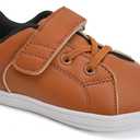 WateLves Toddler Little Kid Wide Barefoot The First Walking Shoes Girls Boys Leather Uniform Dress Shoes Lightweight Splay Naturally Minimalist Sneakers (Brown)