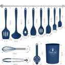 Kitchen Utensils Set-12 Pieces Silicone Cooking Utensils Set (Dishwasher Safe) 392F Heat Resistant Spatula Set,Kitchen Utensil Set for Nonstick Cookware,Best Kitchen Tools with Holder