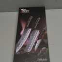 SYOKAMI Kitchen Knife Set, 3-Piece Japanese Style Chef Knives Set (8.2" Kiritsuke, 7.2" Nakiri, 4" Paring) for Precision Cutting, Damascus Pattern, Ergonomic Full Tang Wooden Handle, Cooking Gifts