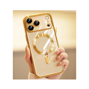 for iPhone 17 Pro Max Case with 1x Screen Protector, [Compatible with MagSafe] [Integrated Camera Protection], Non-Yellowing Slim Cute Women Girly Magnetic Cover for iPhone 17 Pro Max, Gold