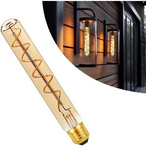 MYEARAYS 40 Watt Decorative Vintage LED Light Bulbs, T185 Extended Bulb Golden 4W LED Filament Edison Bulb,2700K Oversized Warm Lights,Dimmable E26 Lamp Base,1-Pack-Gold