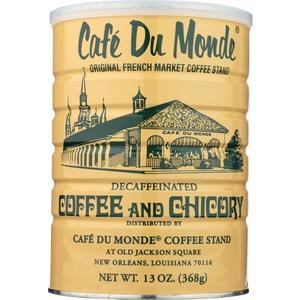 Cafe Du Monde Chicory Decaffeinated Coffee, Net Wt. 13 oz (2 Pack), Best By 06, 2026