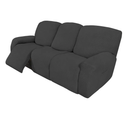 Easy-Going 8 Pieces Recliner Sofa Stretch Sofa Slipcover Sofa Cover Furniture Protector Couch Soft with Elastic Bottom Kids, Spandex Jacquard Fabric Small Checks Dark Gray