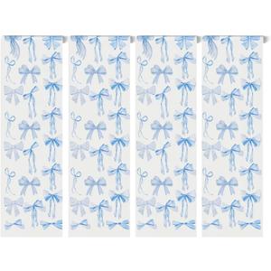 Blue Bow Peel and Stick Wallpaper Self Adhesive Removable Wall Sticker Paper for Women Girls Room Decor Trendy Funky Preppy Coquette Bows Decorations for Nursery College Classroom 59"x78.7"