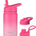 Mininoo Insulated Kids Water Bottle, 12 oz Stainless Steel Water Bottle Kids with Straw Lid and Chug Lid for Girls, Boys (Sweat Peach)