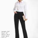 Stelle Women 28"/30"/ 32" Bootcut Dress Pants Business Casual Work Pants with Pockets Pull On Regular Slacks for Office (Black)