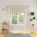 Curtain Swags for Widnows 1 Panel Classic Buffalo Check Swag Country Farmhouse Kitchen Window Curtain - Beige & White, W 54" x L 36" with a 16" Center Drop