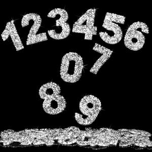 Locacrystal 60pcs Bling Rhinestone Numbers Sticker 6sets 0-9Digits Self-Adhesive Iron on Crystal Numbers Stickers for DIY Crafts Laptop Gifts Furniture Car Clothing Decorations(Silver,1.57")
