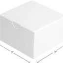 Fairlegend Small White Gift Boxes,White Kraft Paper Boxes for Gifts, Party Favors, Showers, Crafts, Candy Boxes, 50 Pack Pure White 3 x 3 x 2 inches