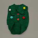 Dog Christmas Sweater Green Christmas Light Cardigans Dog Outfit Soft Warm Knitted Pet Clothes Cold Weather Puppy Clothes for Small Medium Large Dogs Cats
