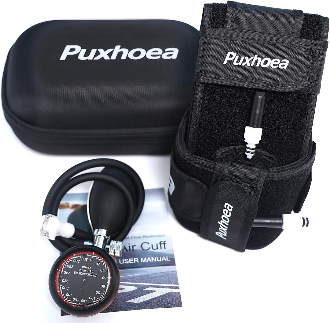 Puxhoea BFR Blood Flow Restriction Bands for Arms Legs Occlusion Training, Build Muscle Without Weightlifting Accurate Pump to Precisely Apply Pressure, for Men and Women Fitness Workouts (2 Leg Bands)
