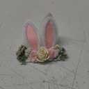 KIDOCHEESE Bunny Rose Ears Easter Headbands Baby Girls Flower Crown Spring Headbands (C)