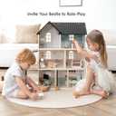 Wooden Dollhouse for Kids, 6-Room Modern Style Toy Doll House Playset with 26 Furniture & Functional Doors, 1:12 Scale Open Plan Dollhouse Designed for 4-6 Inch Dolls, STEM Creative Gift for Ages 3+