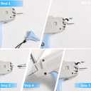 2 x Quick clothing fixator, micro needle clothing sewing gun, mini clothing embroidery gun quick sewing tool, including 1 needle, 1000 white and 1000 black 4.5mm fasteners (White)