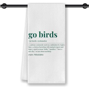 Go Birds Football Kitchen Dish Towels, Gifts for Football Lovers Players Boys Men Women, Sport Lover Gifts Hand Tea Towels for Bathroom Kitchen, 16x24 Inch