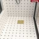 WEBANG 6 Inch Square Shower Drain Gold Floor Drain with Flange Rainline Pattern Cover Grate Removable SUS304 Stainless Steel Watermark&CUPC Certified Brushed Gold
