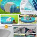 Jasonwell Foldable Dog Kiddie Pool - Hard Plastic Kids Paddling Pool Toddler Baby Swimming Pools for Backyard Collapsible Whelping Box Pet Doggie Cats Wading Pools Bathtub for Puppy Large Dogs 40In,G