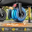 All-Terrain Beach Wagon with 9x3.5IN Big Inflatable Rubber Wheels for Sand, 240L Collapsible Wagon Cart, 450lbs Heavy Duty, Quiet Smooth Ride, Puncture-Resistant Tires, Side Pockets, Black