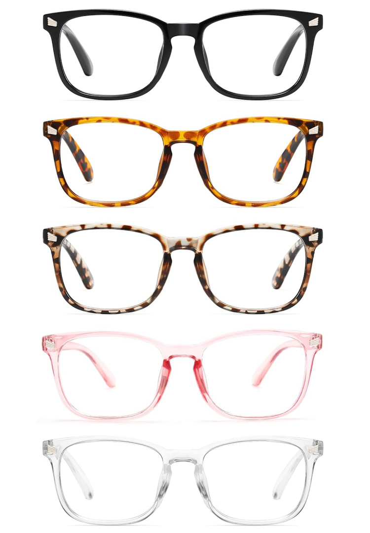 CCVOO Reading Glasses for Women/Men, Eyeglasses, Blue Light Readers for Women/Men, Computer Eye Glasses, Cheaters
5 PCS