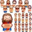 Sotiff 20 Pcs Mothers Day Jesus Squishy Bulk 2.36 Inch Small PU Foam Jesus Stress Relief Figures Inspirational Christian Stress Ball Religious for Church (Spanish)