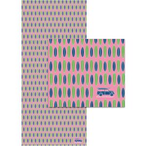Towels, Quick Dry, Sand Resistant, Light Weight and Compact (Surfboards Pink and Navy, 78 x 35 Towel)