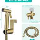 BARROCK Handheld Bidet Sprayer for Toilet, Stainless Steel Metal Made Baby Cloth Diaper Spraying Kit, Bathroom Toilet Bidet Attachment Set for Bathing Pets and Feminine Hygiene, Brushed Brass Gold