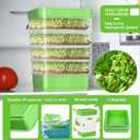4-Tier Seed Sprouting Kit with Drain Holes and Drain Tray, Upgrade Stackable Microgreens Fresh Organic Bean Seed Sprouter Tray Ripple Soil-Free Sprouter Tray for Beans Alfalfa Seeds