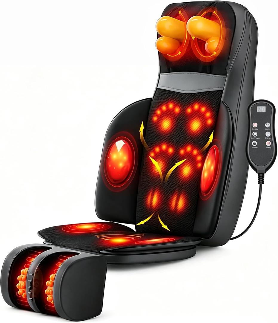 3D Shiatsu Full Body Massage Mat with Heat Kneading & Vibration