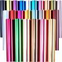 Tintnut Metallic Heat Transfer Vinyl Multicolored Chrome HTV -24 Sheets 12"x 10" Foil Holographic Iron On Vinyl for DIY T-Shirts Handbags Hats Crafts