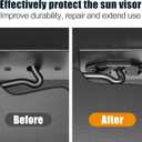 Veharvim Upgraded Sun Visor Repair Kit for Jeep, Heavy Duty Sun Visor Clip Compatible with Jeep Wrangler JK 2018/ JL/Wrangler 2018-2023/ Gladiator 2020-2023 (Black)