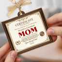 8 x Wooden Ornament for Mom, Birthday Gifts for Mom from Son and Daughter, Meaningful Certificate Keepsake for Mommy Nana, Wooden Ornament for Hanging Decor
