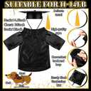 Dog Graduation Cap and Gown 2026 Washable Pet Graduation Costume for Dog Cat Shirt and Hat(Traditional,M,Black)