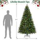 6 FT Pre-Lit Artificial Christmas Tree with 250 Warm White & Multi Lights - 1000 Branch Tips Hinged Spruce for Indoor Outdoor Home Christmas Decorations
