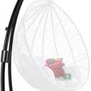 Hanging Hammock Chair Stand Swing Chair Stand for Indoor/Outdoor,C-Type Solid Steel Heavy Duty Hammock Chair Stand,Weight Capacity 440 Lbs Hanging Chair Stand Only Black AD333