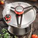 18/8 Stainless Steel Pressure Cooker 10 QT, [Save 70% Cooking Time] Olla De Presion with Food-Grade Body [One Hand Operation] Rotating Lock/Unlocking Lid System, Steam Rack Included