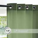 RYB HOME Sliding Glass Door Curtains 96 inches Long, Semi Sheer Thick Light Filtering Grommet Drapes for Bright Airy Privacy Space Living Room Dining Room, Olive Green, 2 Panels