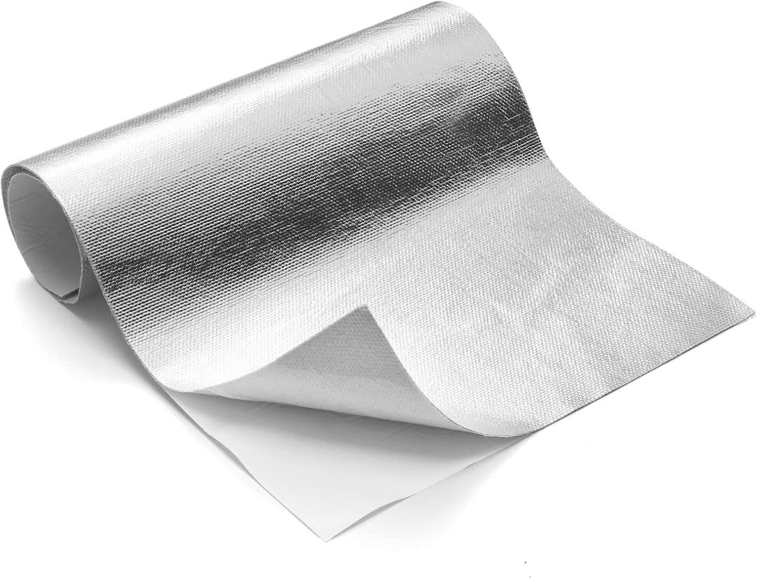 FLASLD Thermal Block - Automotive Heat Shield - Reflective Aluminum, Insulation & Adhesive 40'' X 80'', Aluminized Heat Shield Thermal Barrier Adhesive Backed Heat Blanket (40 x 80 Inch)