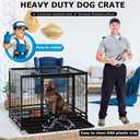 FDW Dog Crate Dog Cage Dog Kennel for Large Dogs Heavy Duty 36 Inches Pet Playpen for Training Indoor Outdoor with Plastic Tray Double Doors & Locks Design