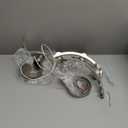 6 Light Farmhouse Brushed Nickel Chandelier,21.7" Modern Chandeliers for Dining Room Light Fixtures Over Table,Pendant Lights Kitchen Island,Metal Bracket with Downward Clear Glass Shade