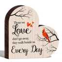 3 x Sympathy Gifts for Loss of Loved One - Cardinal Bird Wooden Sign Bereavement & Memorial Gifts - Desk Decor & Table Centerpieces - For Father & Mother - 110